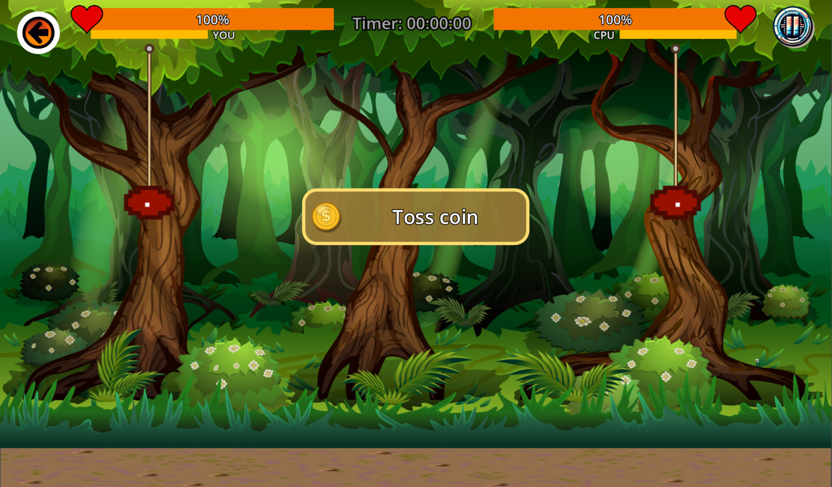 Gallito match, toss coin.
