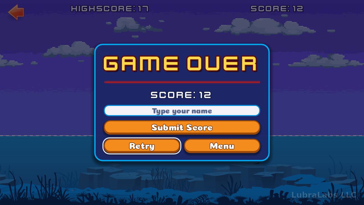 Pattern Hurdler game over screen with score.